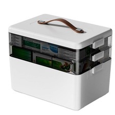 Portable First Aid 3 Tier Storage Box White Fitness Equipment UK