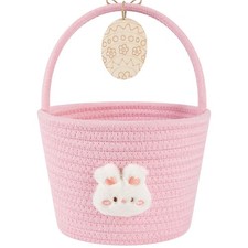 Gift Basket with Handle, Personalized Baby Basket for Kids, Woven Rope Gift E...