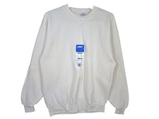 Vintage JERZEES Blank White Sweatshirt Crewneck Mens Large L 90s Made In USA