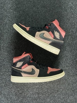 Nike Jordan 1 Mid 37,5 Rosa Schwarz Beige