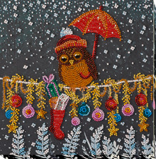 Bead Embroidery Kit "Owl s gift" Beaded Stitching Beadwork