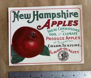 New Hampshire Apples crate label 1930s