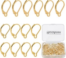 100Pcs 14K Gold Filled Leverback Earwires French Earring Hooks,Hypoallergenic Da