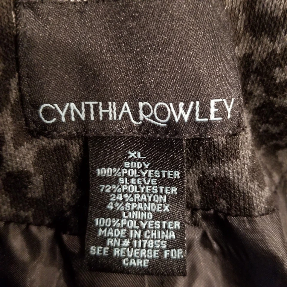Cynthia Rowley Women's Lined Ponte Knit Black Gray Blazer Jacket Size XL - Image 3 of 4