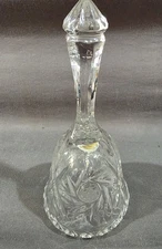Vintage Clear Cut Glass Crystal Dinner Bell 5" Tall