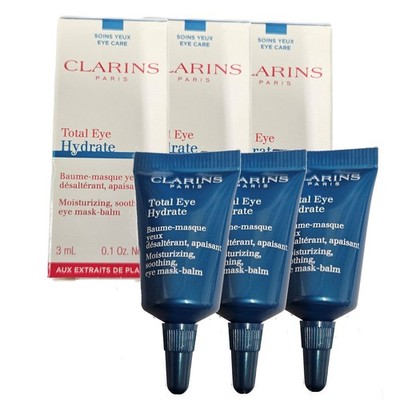 Clarins Total Eye Hydrate Moisturizing Soothing Eye Mask Balm Travel Size 3PK