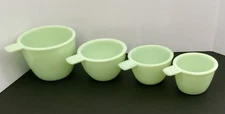 Green Jadeite Depression Style Measuring Cups 4 Pcs.
