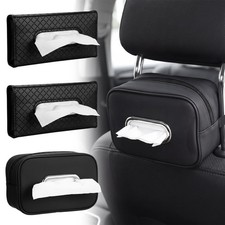 3 Pack Car Tissue Holder Sun Visor Napkin Holder PU Leather Tissues Box Cover...