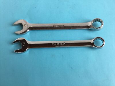 Lot of 2 Crescent Polished Chrome 12 Point Combination Wrench 12mm and 13mm