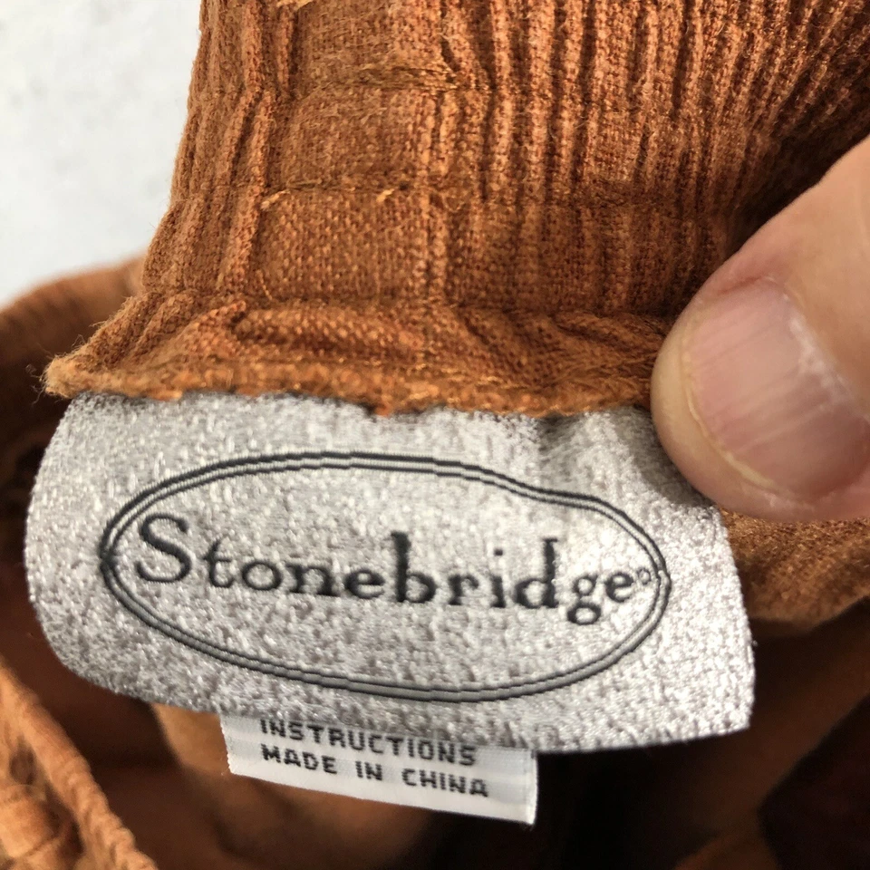 Stonebridge Pants Womens Large Brown Linen Blend Lagenlook Beachy Artsy Boho Foto 4 de 4