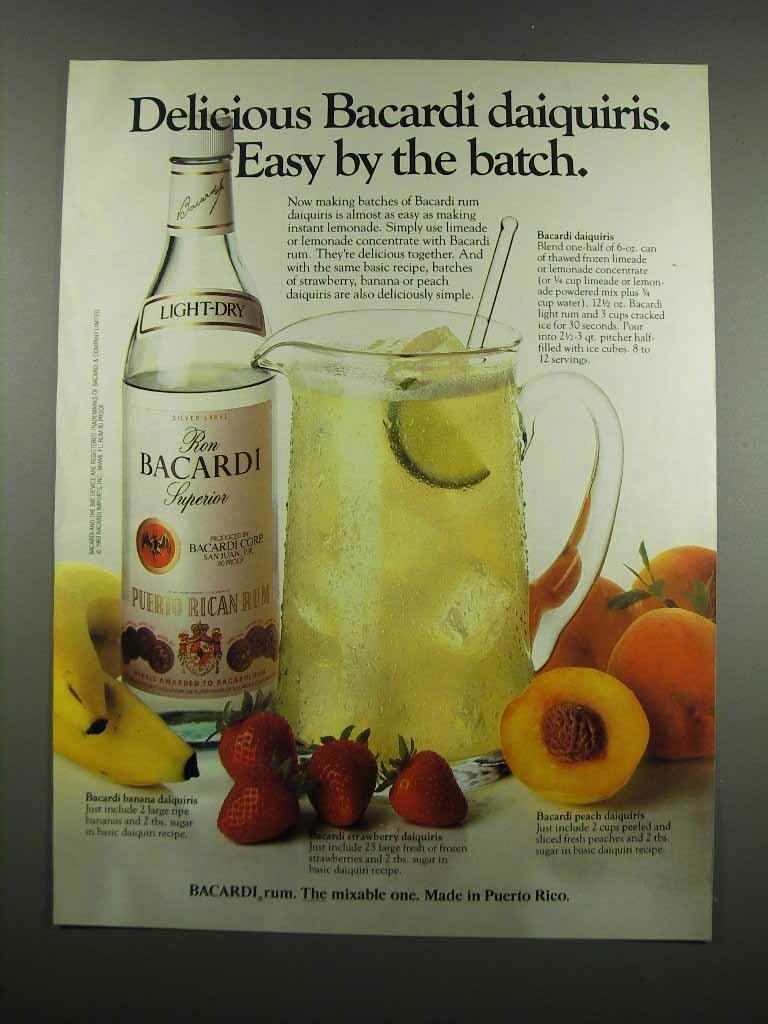 1983 Bacardi Rum Ad Daiquiris Easy by the Batch eBay