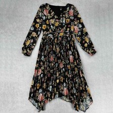 Tahari Dress Womens 8 Floral Empire Waist Pleated WhimsyGoth Fairy Cottage