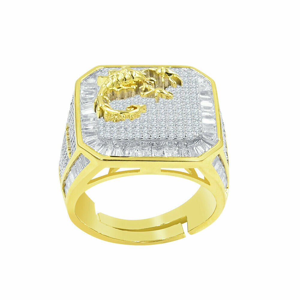 Scorpio Zodiac Sign 14K Gold Finish Watch + Bracelet + Square Ring Combo Set Popularna wyprzedaż, świetne oferty