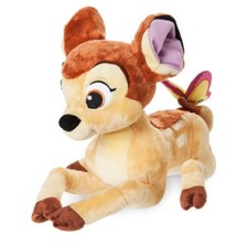DISNEY 11x14" PLUSH BAMBI w/BUTTERFLY FAWN BABY DEER MEDIUM STUFFED ANIMAL NWT