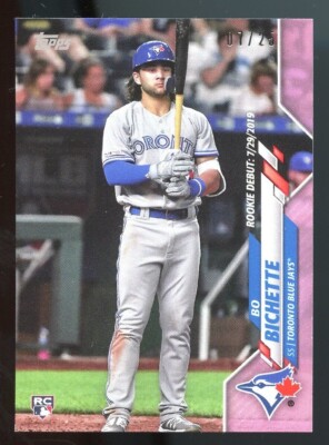 2020 Topps Mini Bo Bichette #U-1 Rookie Debut Pink Parallel /25 Blue Jays RC