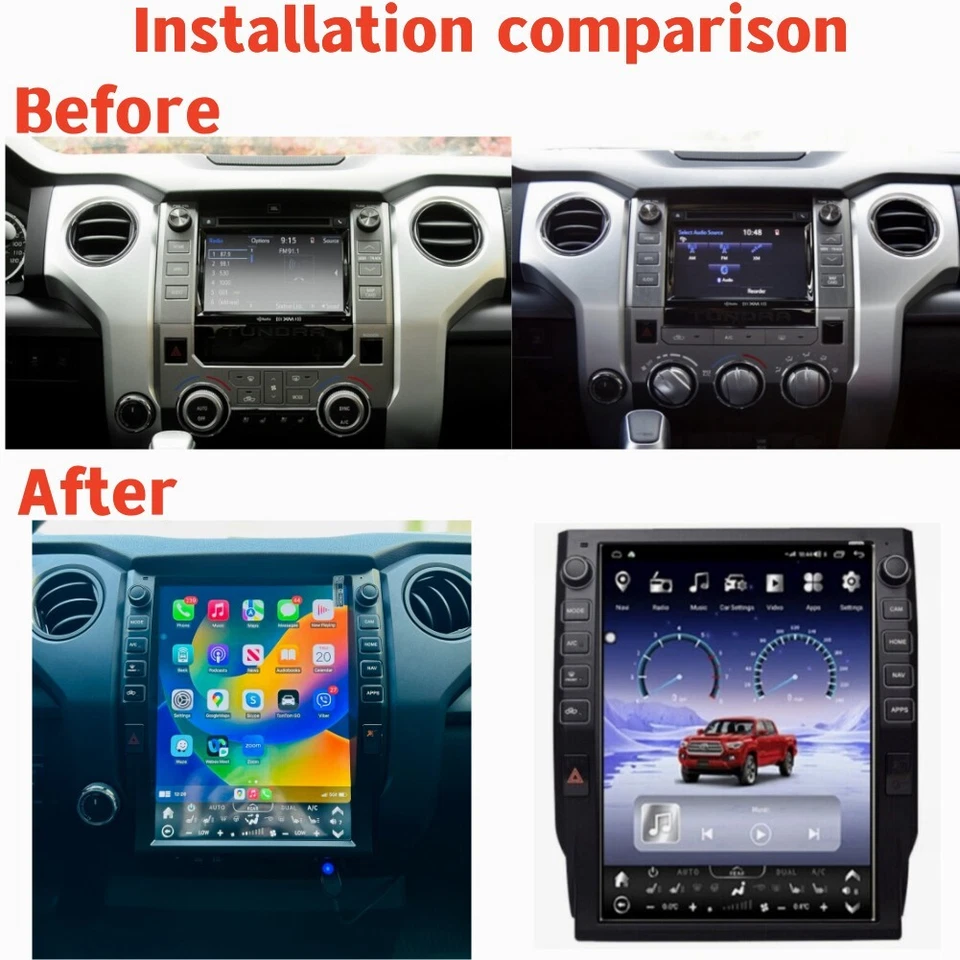 13"android Navigation Car Gps Stereo Vertical Screen For Toyota Tundra 2014-2021 - Image 3 of 4