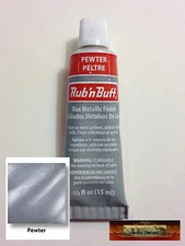 M00227 MOREZMORE Fresh Amaco Rub 'n Buff PEWTER Wax Metallic Finish