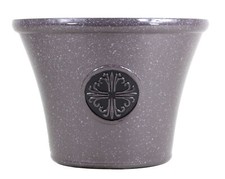 Garden Elements Logo Large Plastic Modern Planter, Light Brown, 14.75"