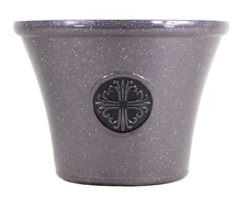 Garden Elements Logo Large Plastic Modern Planter, Light Brown, 14.75"