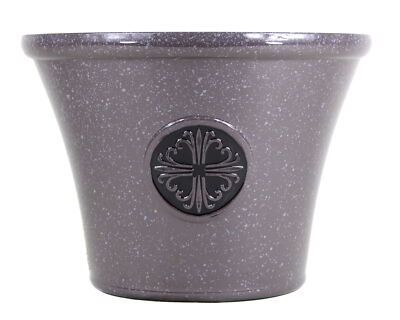 Garden Elements Logo Large Plastic Modern Planter, Light Brown, 14.75''