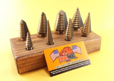 Drill Hog  Step Drill Bit Set Step Bit M7 UNIBIT Drill Stand Lifetime Warranty 
