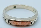 BEAUTIFUL ESTATE STERLING SILVER CORAL THIN STAMPED STACKABLE RING SIZE 6