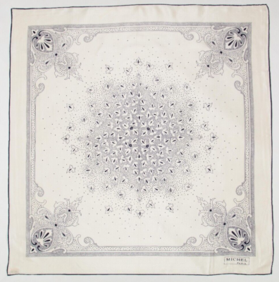 Foulard Vintage Saint Michel En Soie 100% - Motif Carreaux Multicolore - Bon état