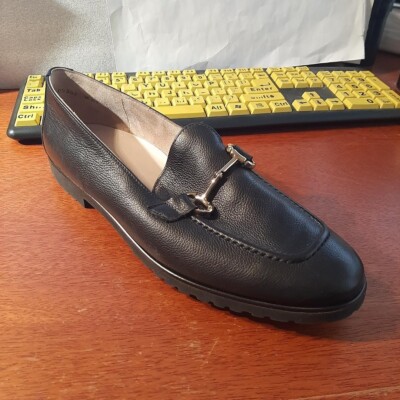 Paul Green Women s Daphne Apron Toe Slip On Leather Loafer Black US 10/UK7.5