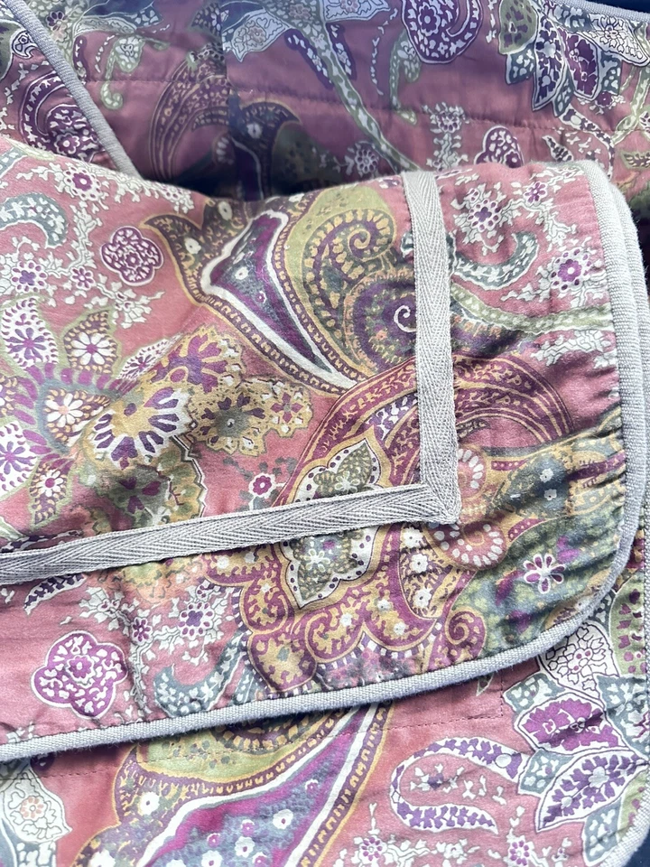 (2) CHAPS Ralph Lauren Chandler Paisley King Pillow Shams 40x24 100% Cotton EUC - Image 2 of 4