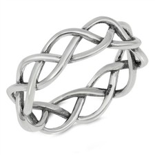 Sterling Silver 925 Open Braided Weave Ring, USA Seller