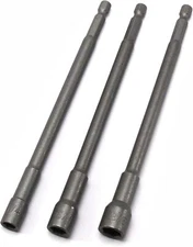 3 pc 6" Magnetic nut driver setter bit Nut Driver bit SAE 1/4" 5/16" 3/8"