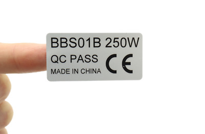 2x Bafang Motor Legal Sticker Aufkleber Typenschild 250W 36V 48V 52V CE BBS01 BB