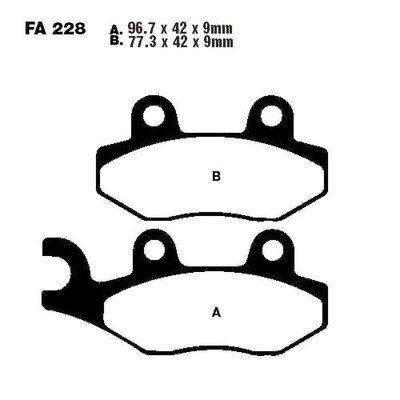 PAIR OF EBC SFA SFA228 732.02.45 PADS FOR KYMCO 50 FILLY LX 4T DT 2001-2006