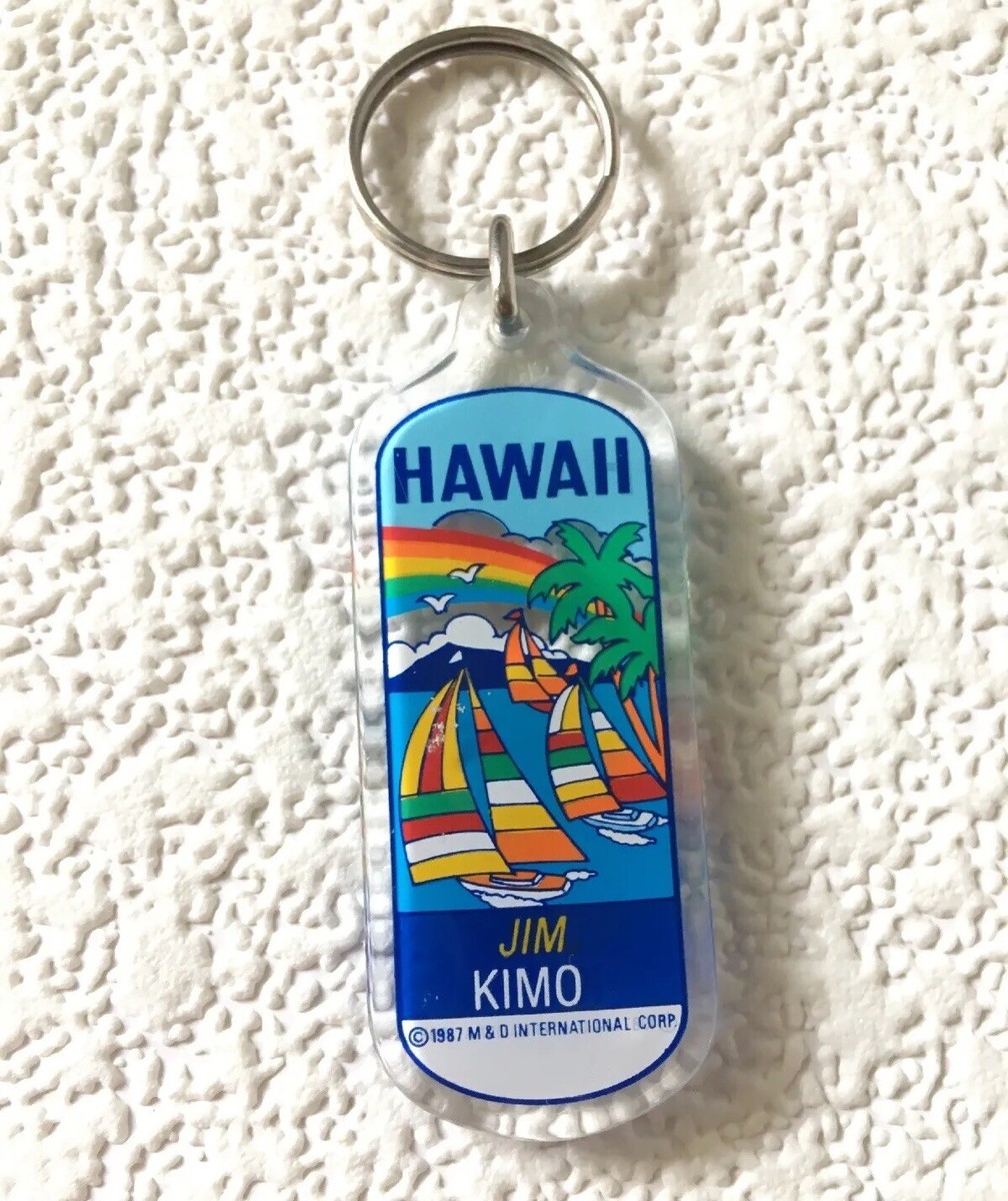 Vintage Keychain JIM (KIMO) Key Ring Name Fob HAWAII Travel Souvenir 1987 🌈 ⛵️ Vintage Keychain JIM (KIMO) Key Ring Name Fob HAWAII Travel Souvenir 1987 🌈 ⛵️