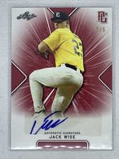 2021 LEAF PERFECT GAME RED PAPER JACK WISE RC AUTO # 5/5