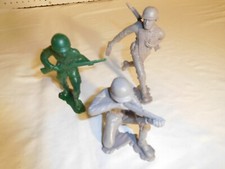 3 Vintage Large 4 to 5-1/2 inch MARX Army Men