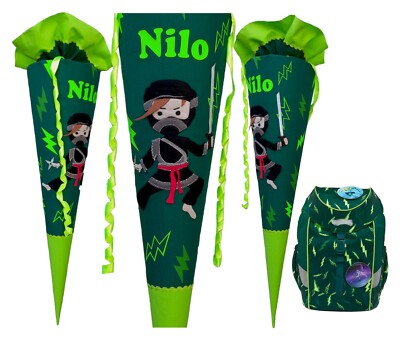 Ninja Schultüte passend zum  Bärtastisch Ergobag/mit  Name/für Mädchen und Junge