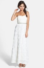 As U Wish 'Quinn' Embellished Rosette Gown Sz 3 Ivory