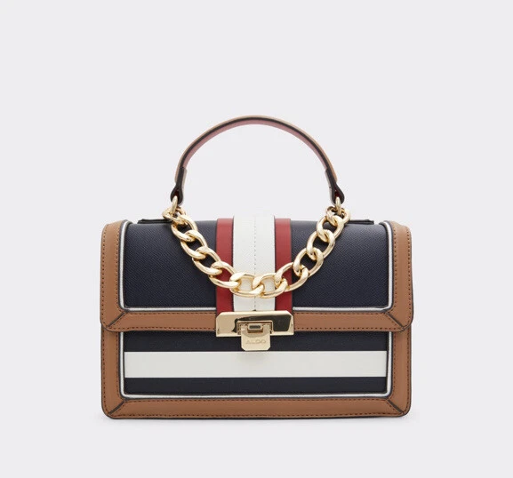 Bolso Bandolera/Asa Superior Aldo Ybaynn Rayado Azul Blanco Con Rojo Nuevo con Etiquetas Foto 3 de 4