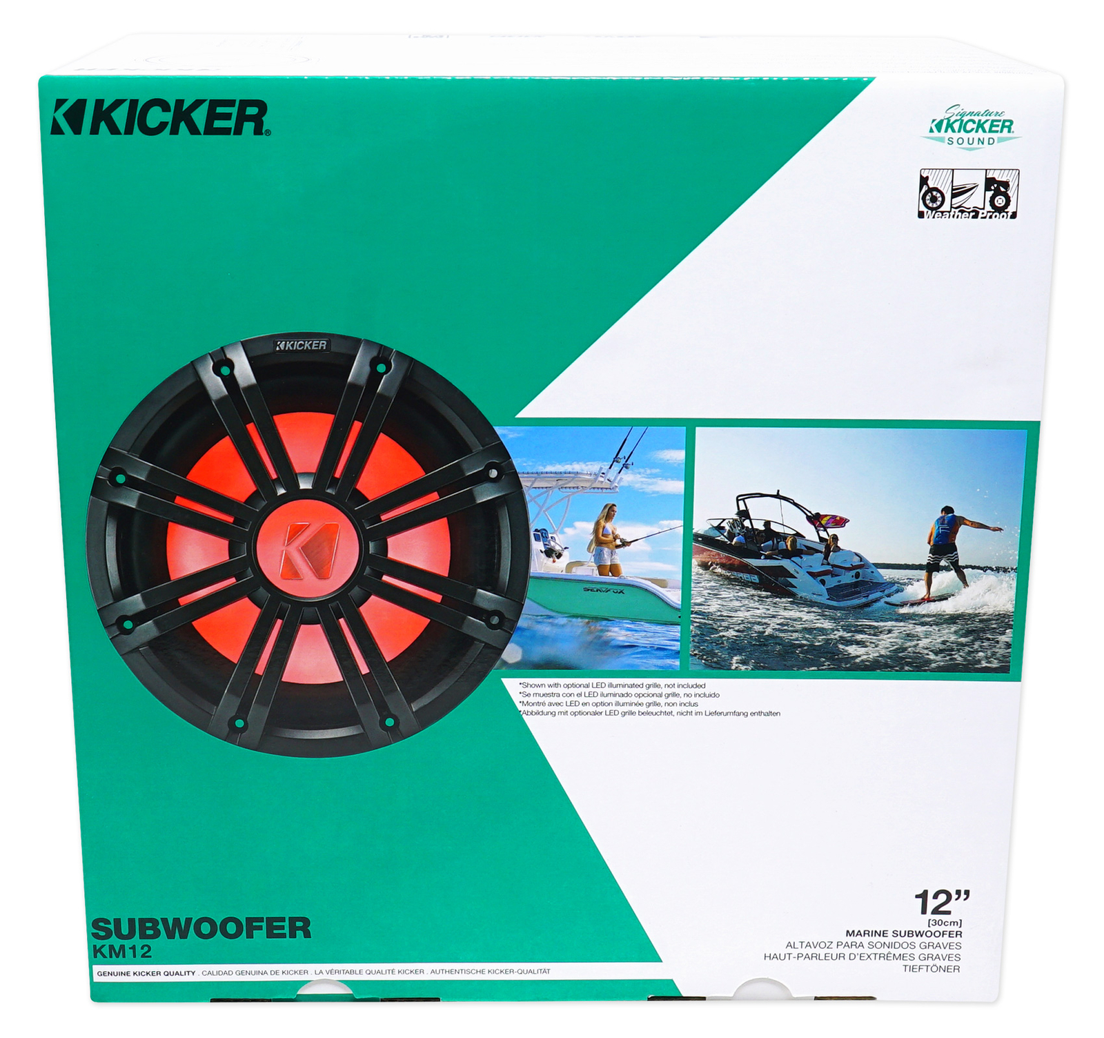 KICKER 45KM124 12 175 Вт RMS Сабвуфер для морских лодок Sub Усилитель Комплект усилителей KM12