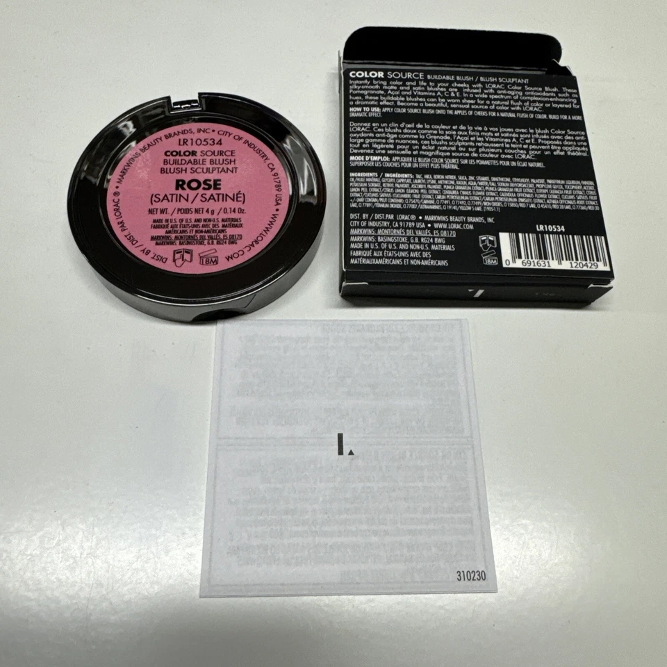 LORAC COLOR SOURCE BUILDABLE BLUSH /ROSE (Satin/Satine) 0.14 OZ Brand New - Image 2 of 2