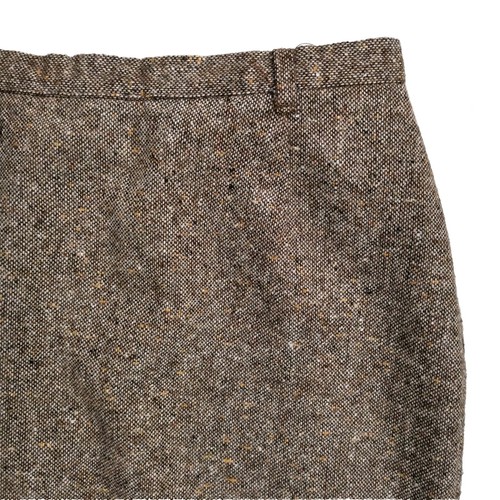 French Vintage Academia Brown Wool Blend Straight Midi Skirt Women's Size 12 - Picture 3 of 10
