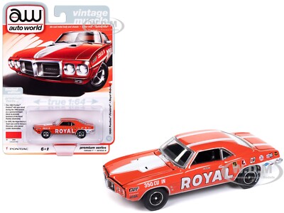 1969 PONTIAC FIREBIRD ROYAL BOBCAT CAROUSEL RED 1/64 AUTO WORLD 64432-AWSP152 A