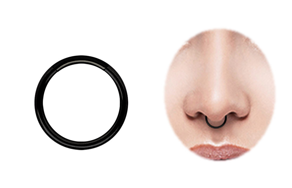 Spesso Setto Piercing Click Anello Universale Orecchio Cerniera - Foto 13