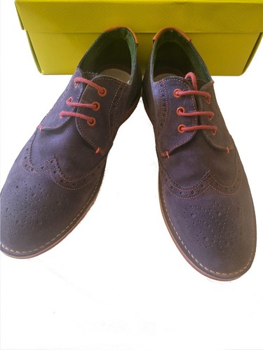 TED BAKER JAMFRO BLUE SUEDE BROGUE SHOES SIZE 13 (US) WONDERFUL CONDITION W. BOX