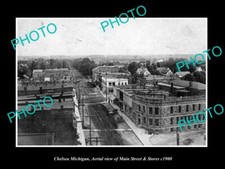 OLD 8x6 HISTORIC PHOTO OF CHELSEA MICHIGAN AERIAL VIEW OF MAIN STREET c1900