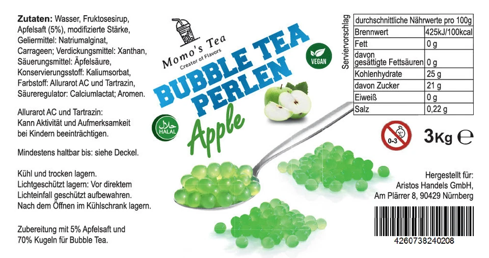XXL Bubble Tea  3kg Popping Boba verschiedene Sorten  vegan /Helal  46 Portionen - Bild 2 von 4