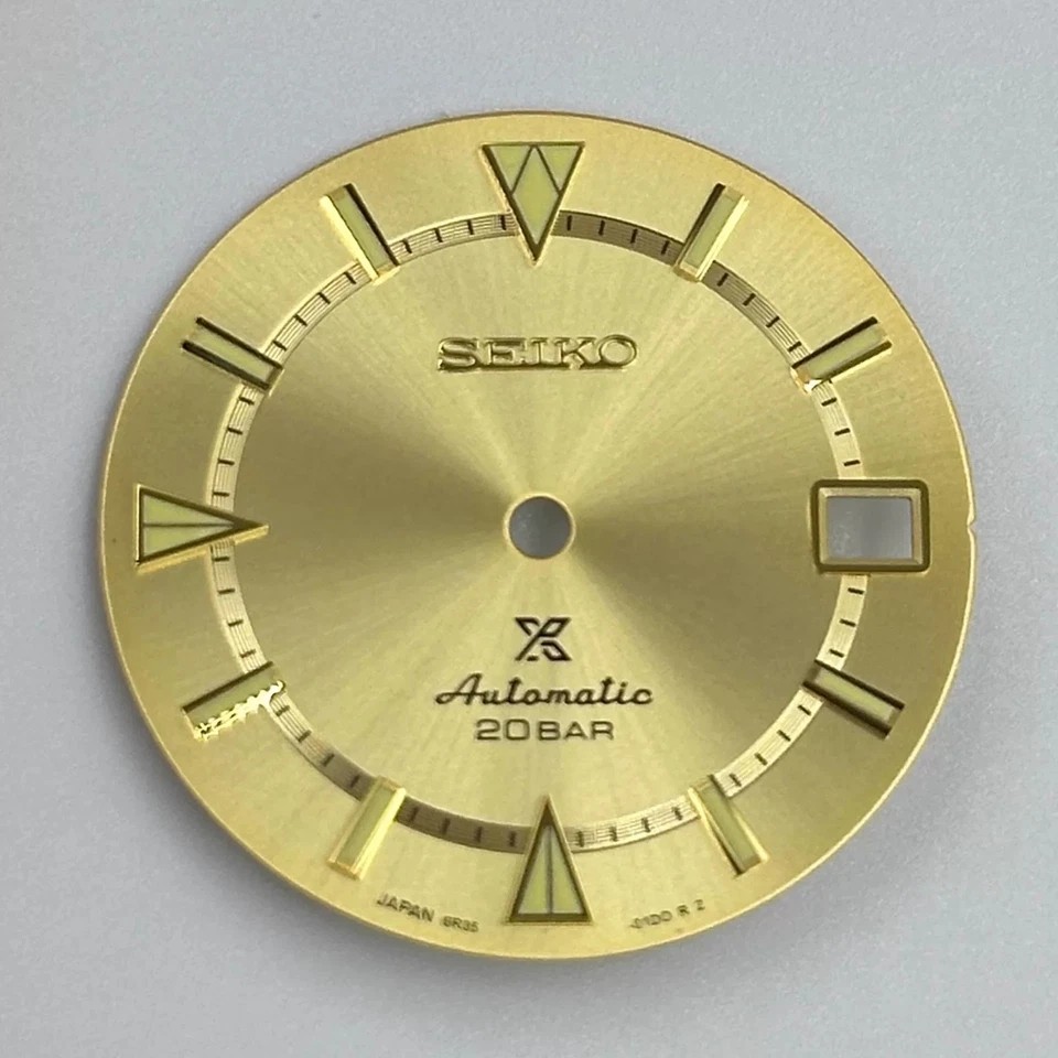 28mm Golden Nail Watch Dial Green Lume for NH35 NH36 Movement Accessories
