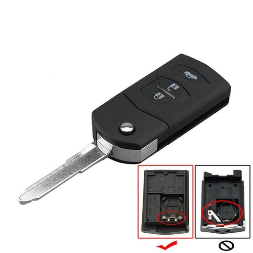 Car Key Shell 3 Button Accessories Car Key Shell Parts 2011-2015 For Mazda 2 - Picture 4 of 11