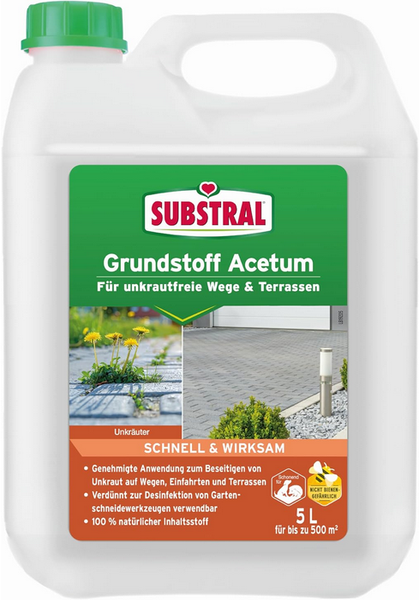 Substral Grundstoff Acetum 5 L - UnterstüTzt Die Unkrautbeseitigung Auf Wegen-image